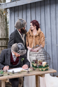 Winter Wedding by Candra Schank Photography at Dual Acres Sleigh & Wagon Rides